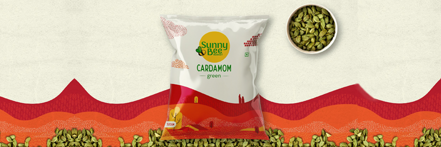 Pulses & Cereal Packaging 23 Cardamom green Pouch Packing Design